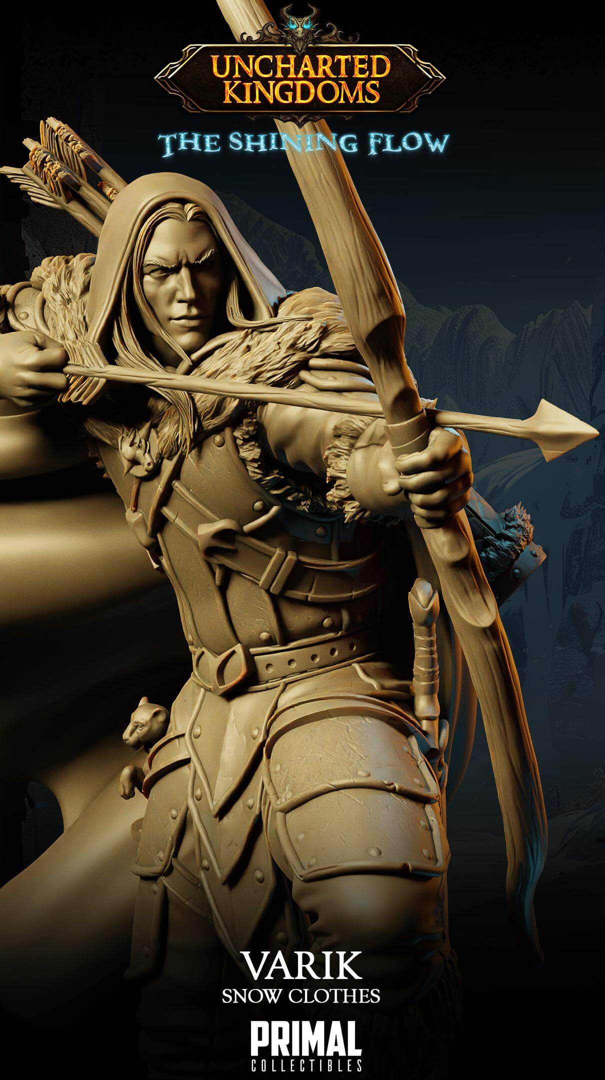 Varik Dun'Ate Dark Elf - Uncharted Kingdoms 3D Printed Resin RPG/Tabletop/Boardgames Miniature Primal Collectibles