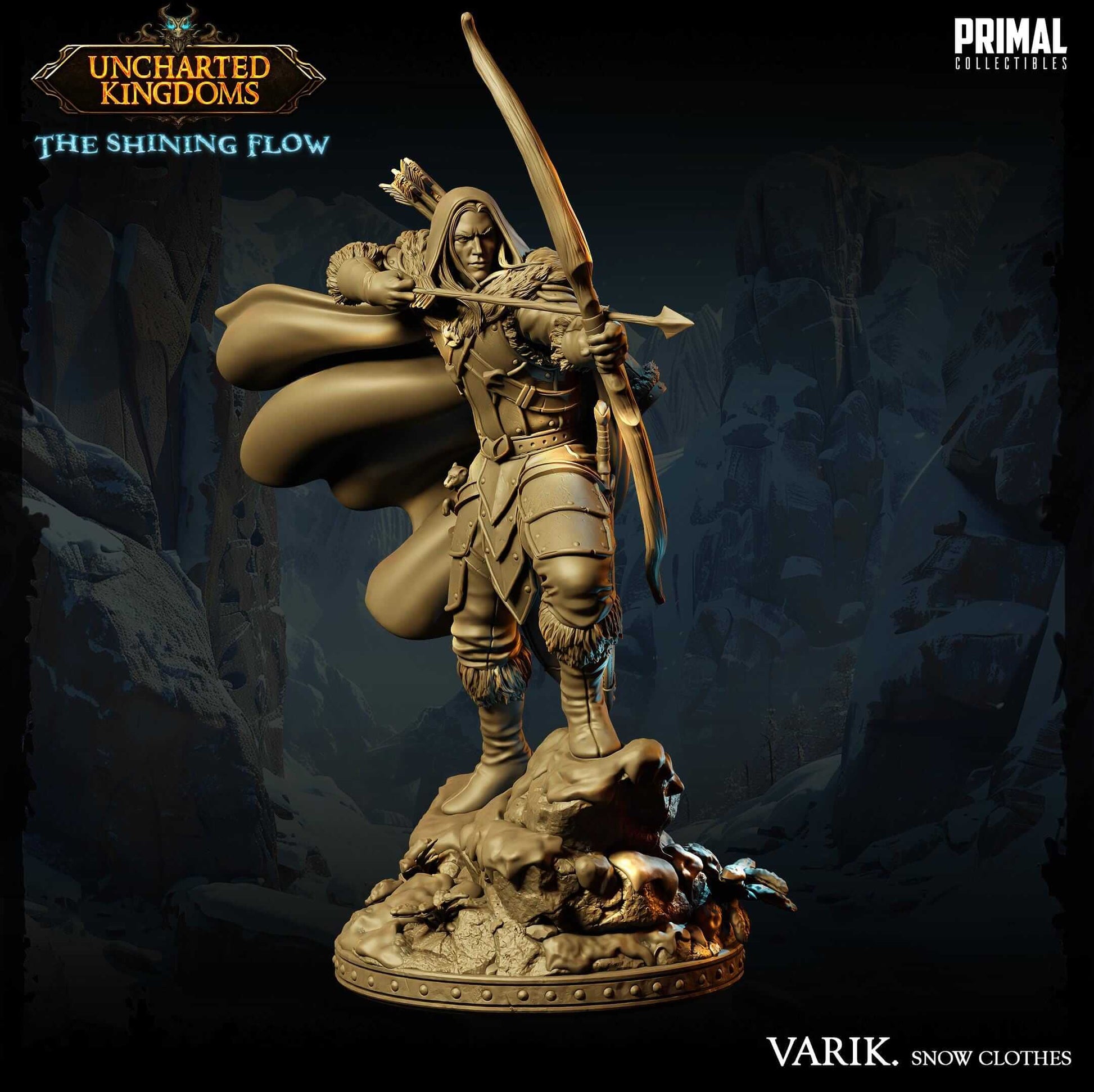 Varik Dun'Ate Dark Elf - Uncharted Kingdoms 3D Printed Resin RPG/Tabletop/Boardgames Miniature Primal Collectibles