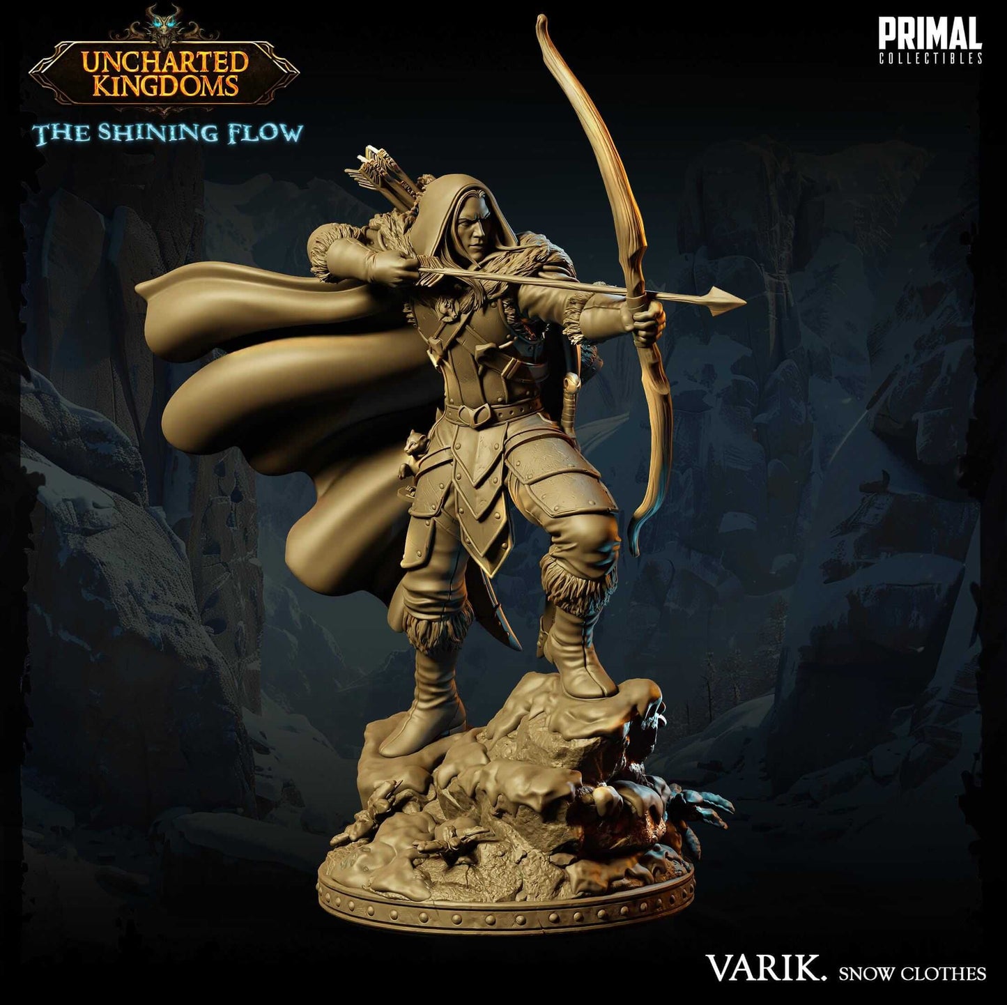 Varik Dun'Ate Dark Elf - Uncharted Kingdoms 3D Printed Resin RPG/Tabletop/Boardgames Miniature Primal Collectibles
