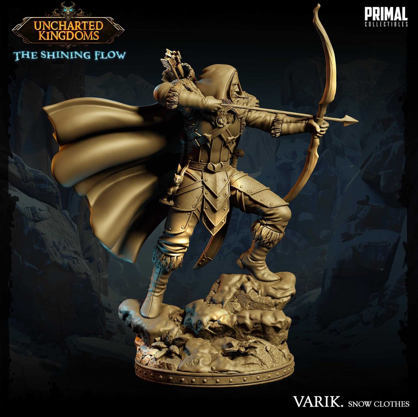 Varik Dun'Ate Dark Elf - Uncharted Kingdoms 3D Printed Resin RPG/Tabletop/Boardgames Miniature Primal Collectibles