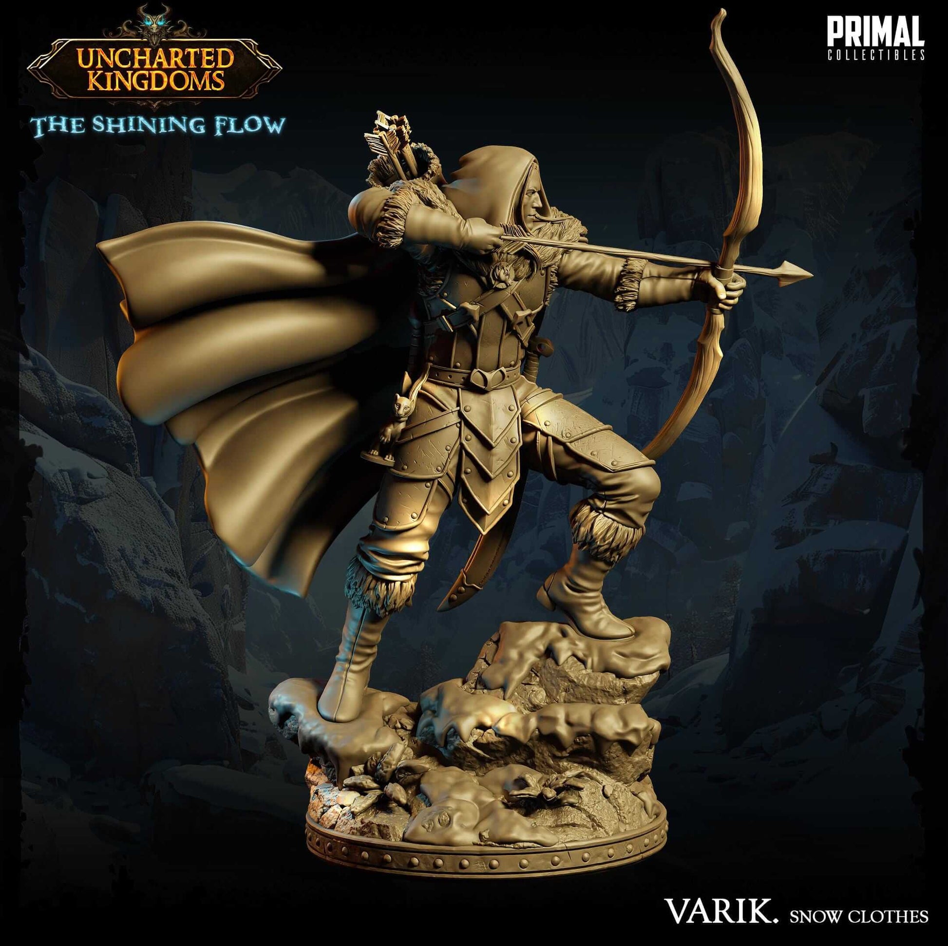 Varik Dun'Ate Dark Elf - Uncharted Kingdoms 3D Printed Resin RPG/Tabletop/Boardgames Miniature Primal Collectibles