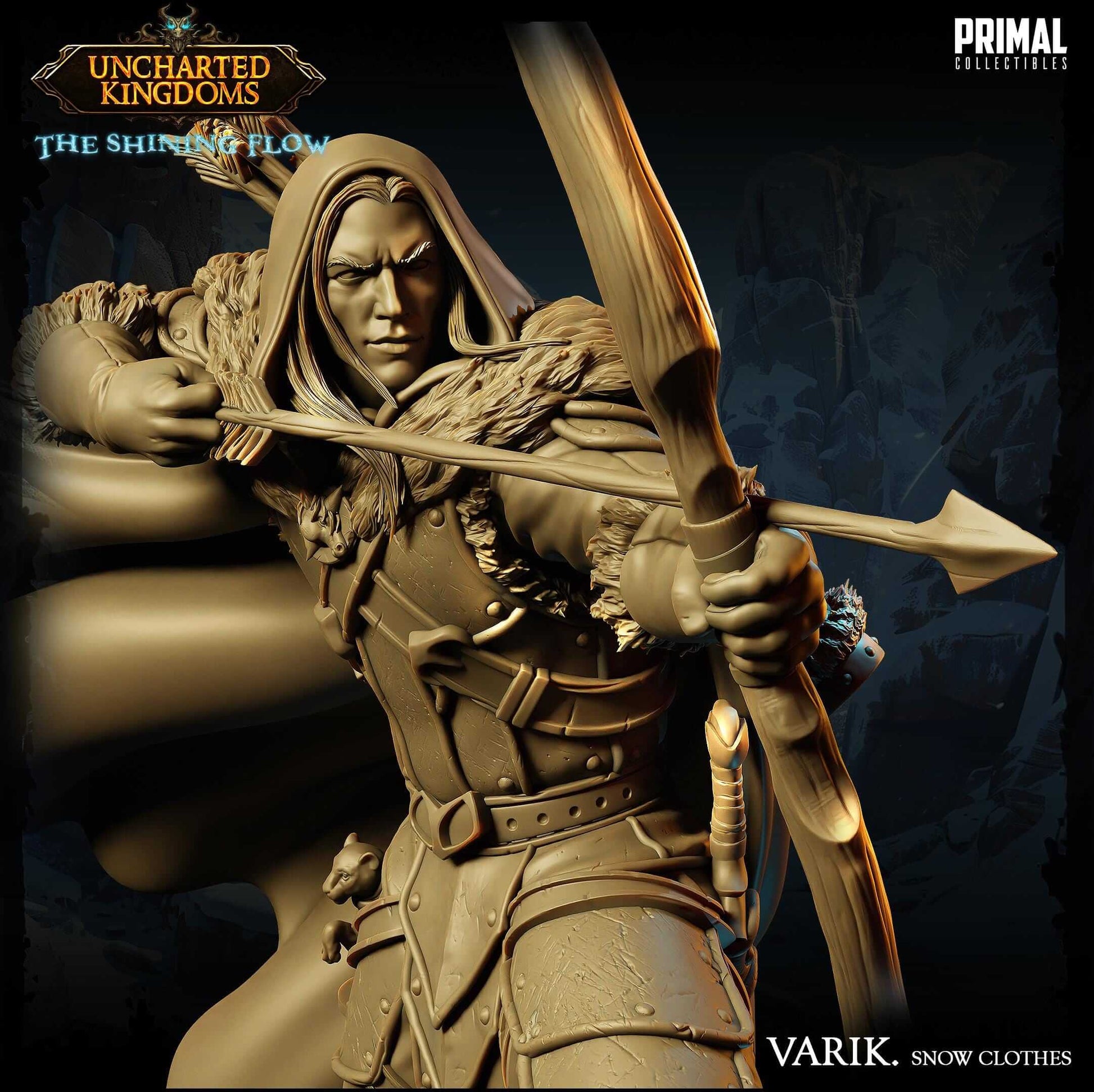 Varik Dun'Ate Dark Elf - Uncharted Kingdoms 3D Printed Resin RPG/Tabletop/Boardgames Miniature Primal Collectibles
