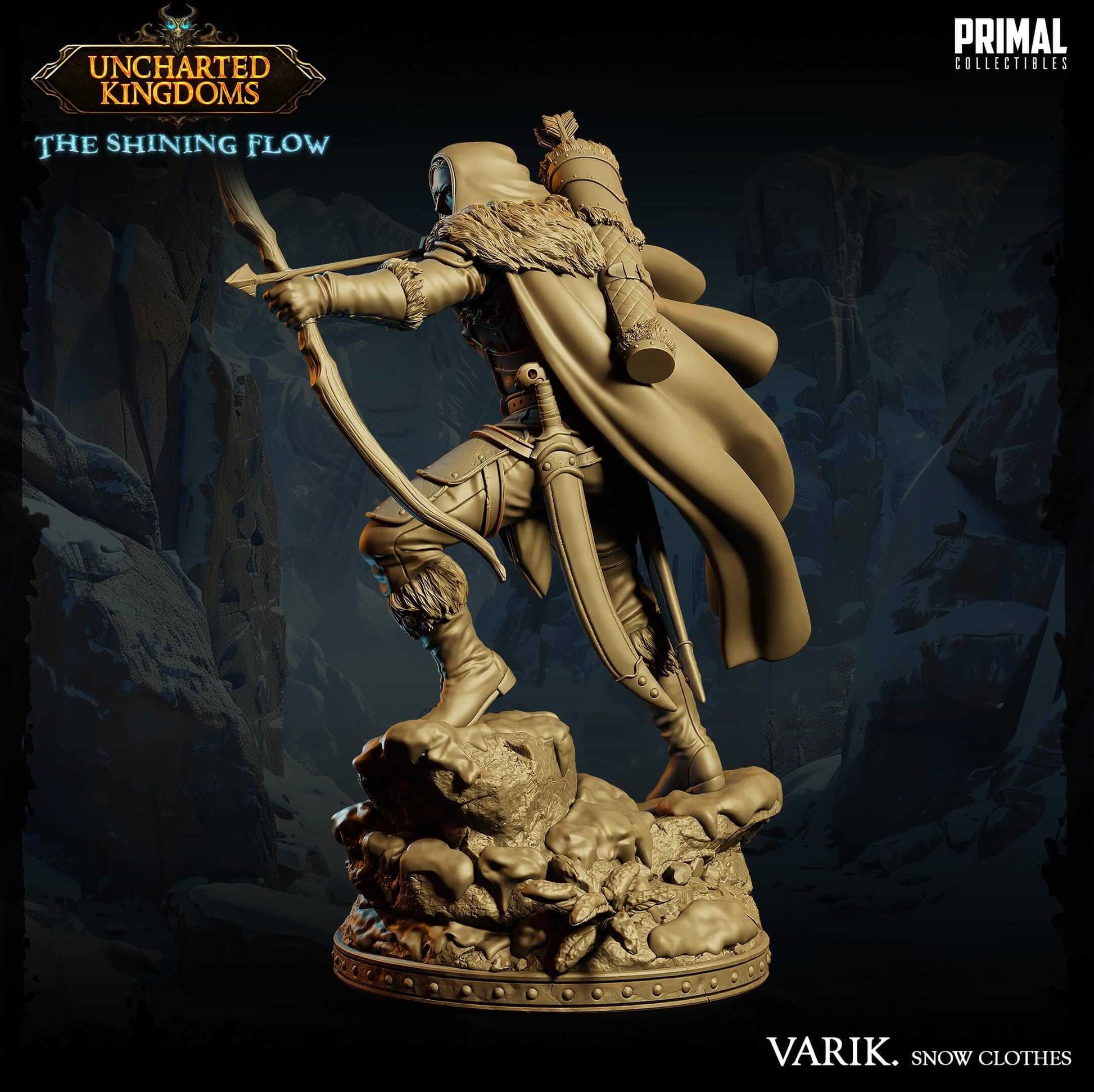 Varik Dun'Ate Dark Elf - Uncharted Kingdoms 3D Printed Resin RPG/Tabletop/Boardgames Miniature Primal Collectibles