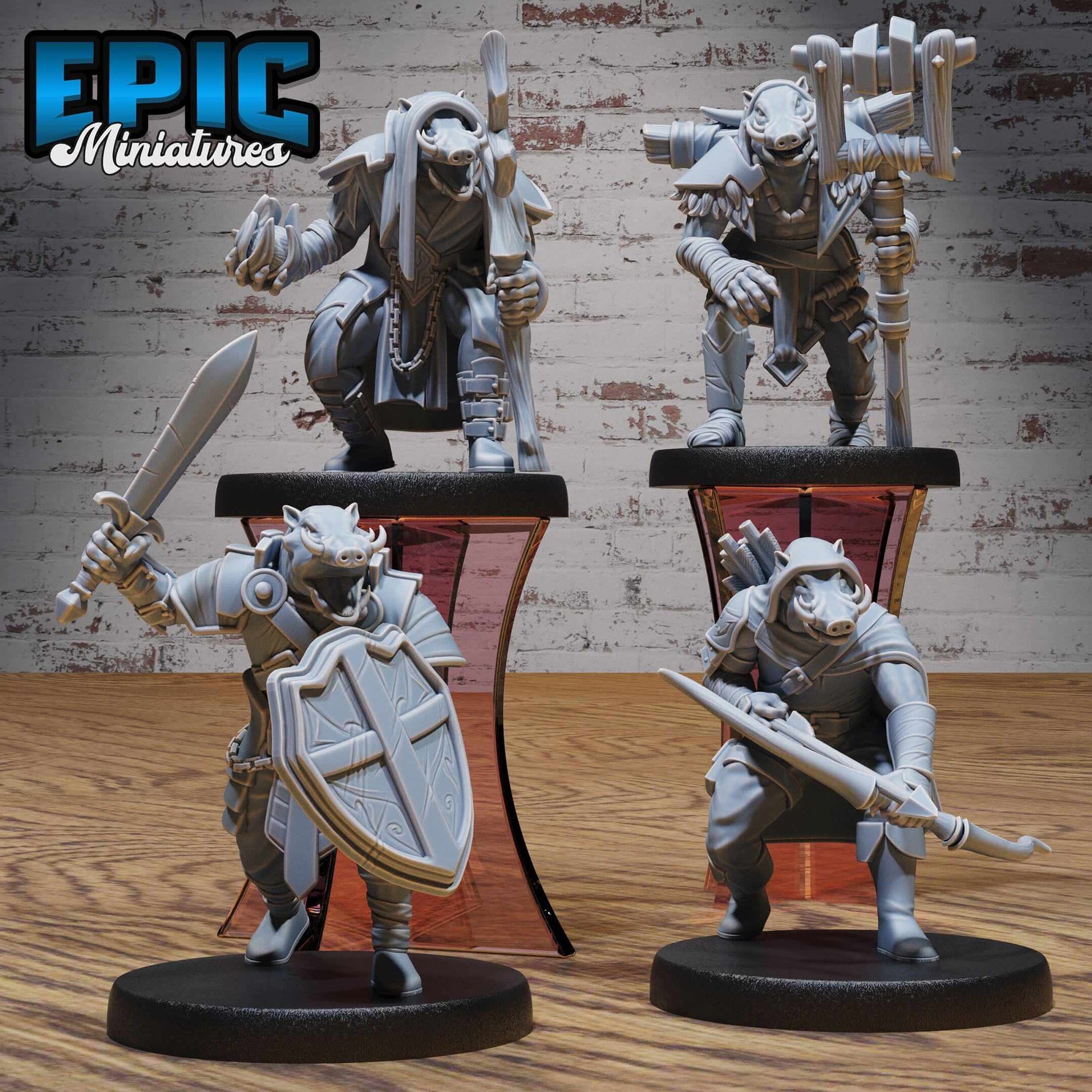 Warthog Folk Tribe - D&D Epic Miniatures   and Dragons