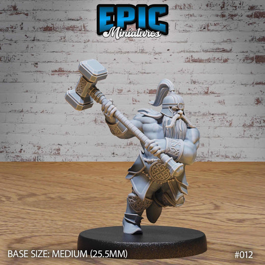 Dwarf Warrior Battle Hammer - D&D Epic Miniatures   and Dragons