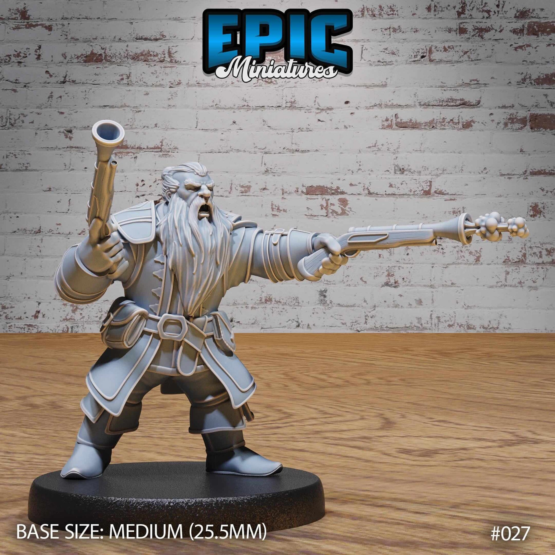 Dwarf Warrior with flintlocks - D&D Epic Miniatures   and Dragons