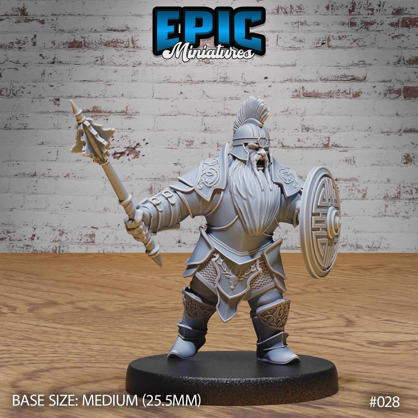 Dwarf with Mace & Shield - D&D Epic Miniatures   and Dragons