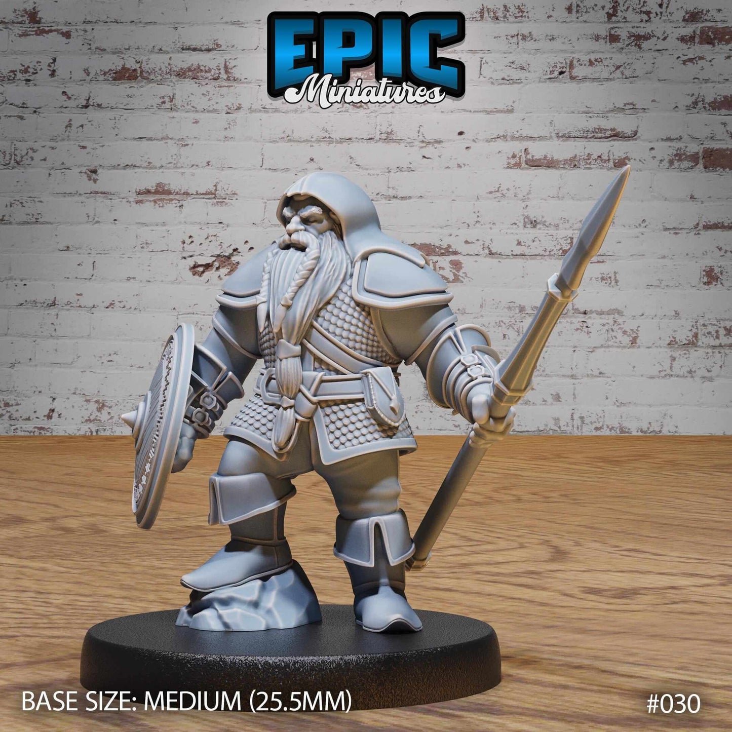 Dwarf with Spear & Shield - D&D Epic Miniatures   and Dragons