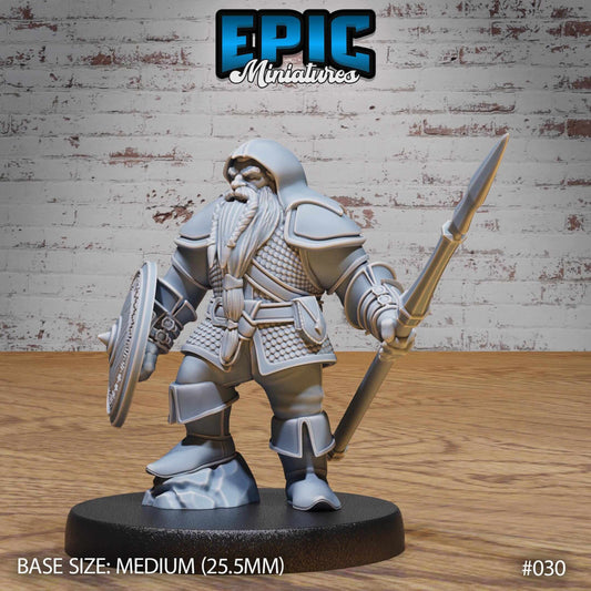 Dwarf with Spear & Shield - D&D Epic Miniatures   and Dragons