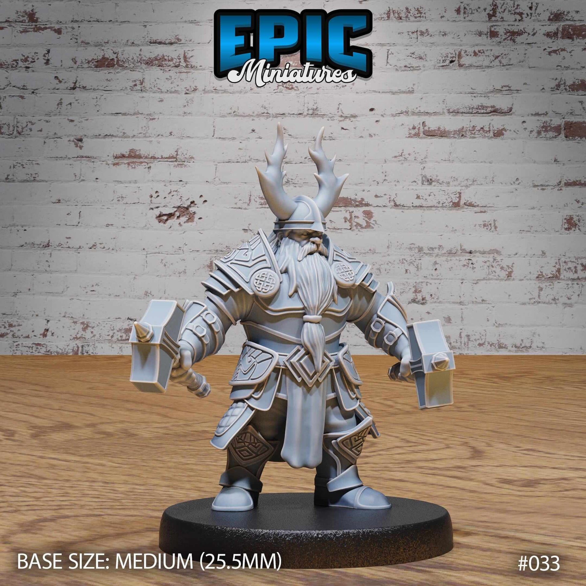 Dwarf with dual hammers - Epic Miniatures - Dungeons and Dragons