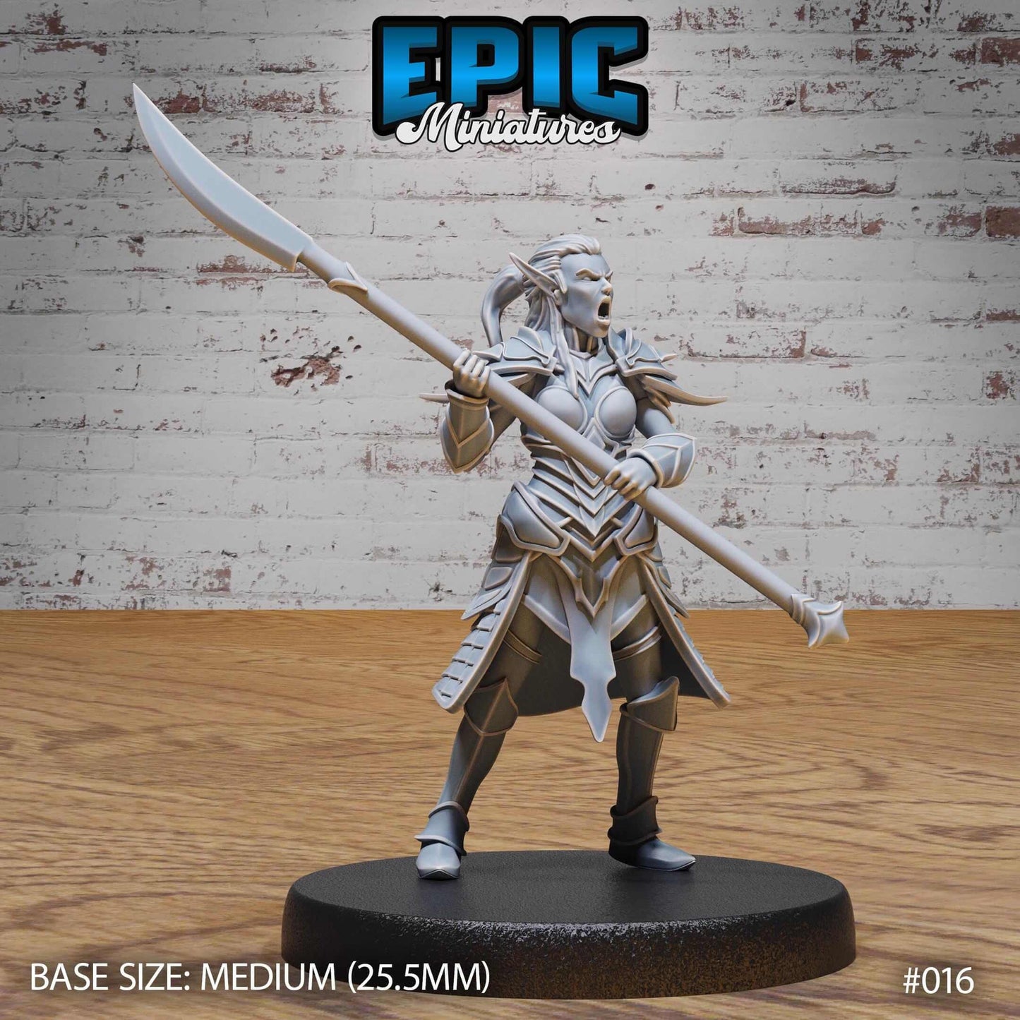 Dark Elf - Drow - with Glaive - D&D Epic Miniatures   and Dragons