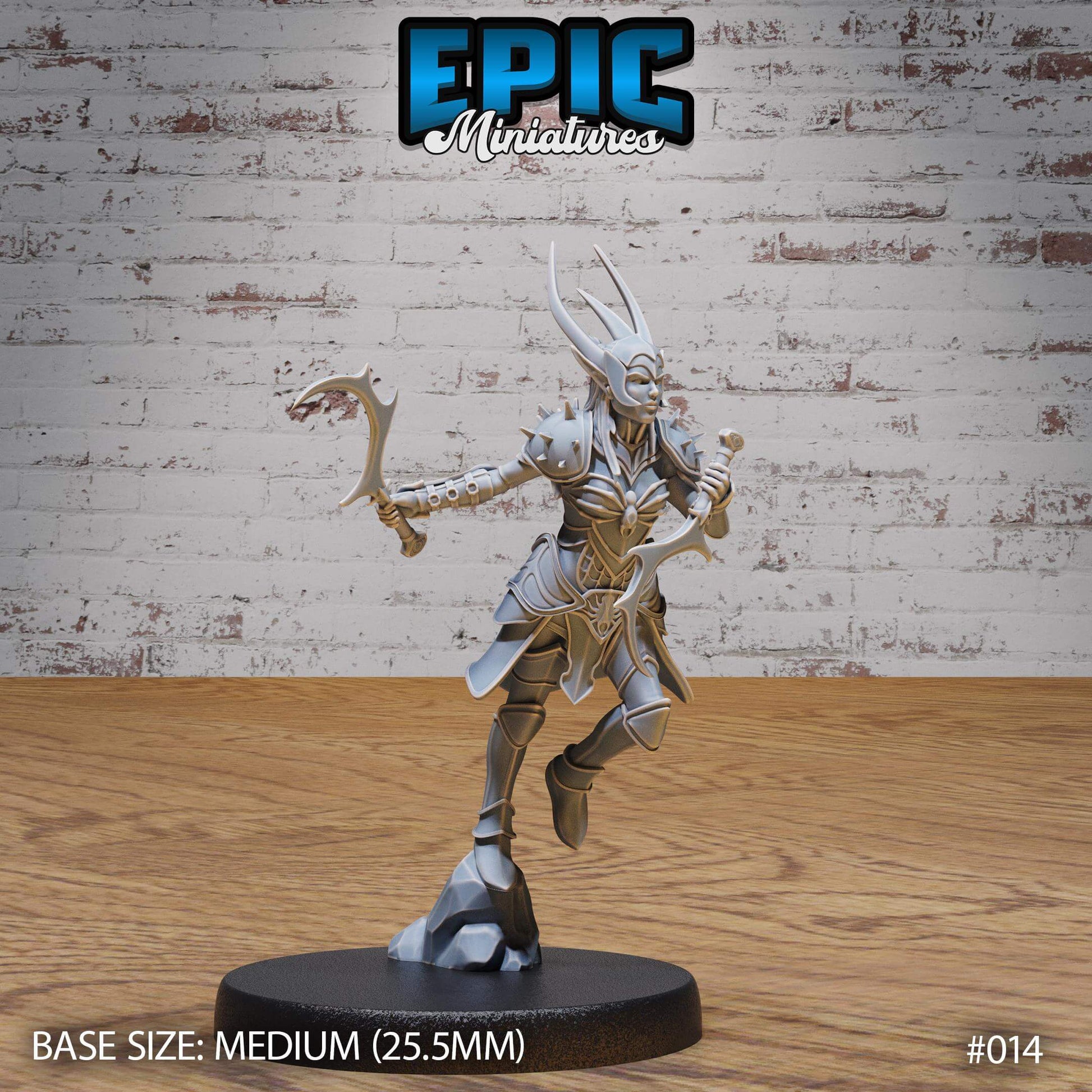 Dark Elf - Drow - with Dual Scythe - D&D Epic Miniatures   and Dragons