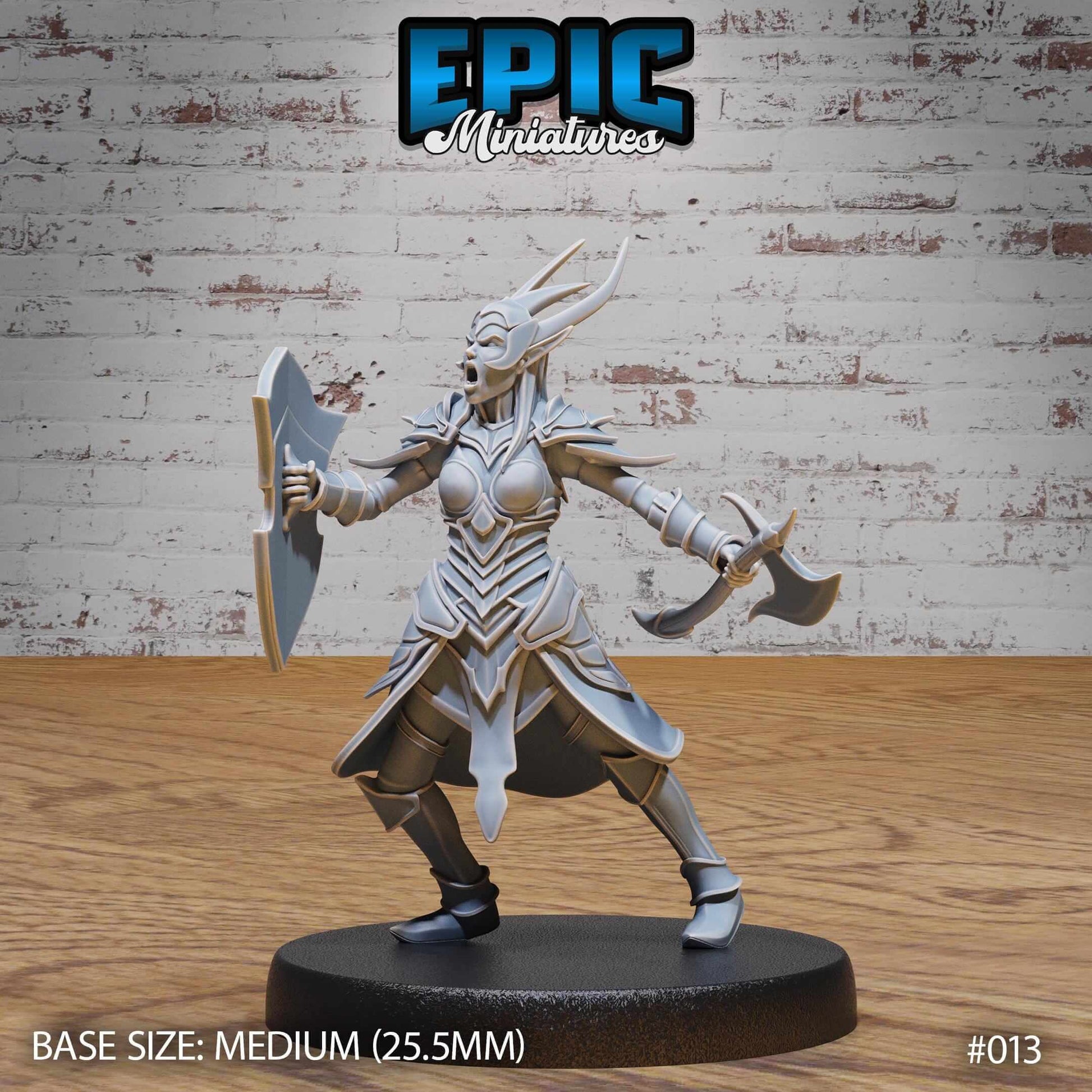 Dark Elf - Drow - Fire Axe and Shield - D&D Epic Miniatures   and Dragons