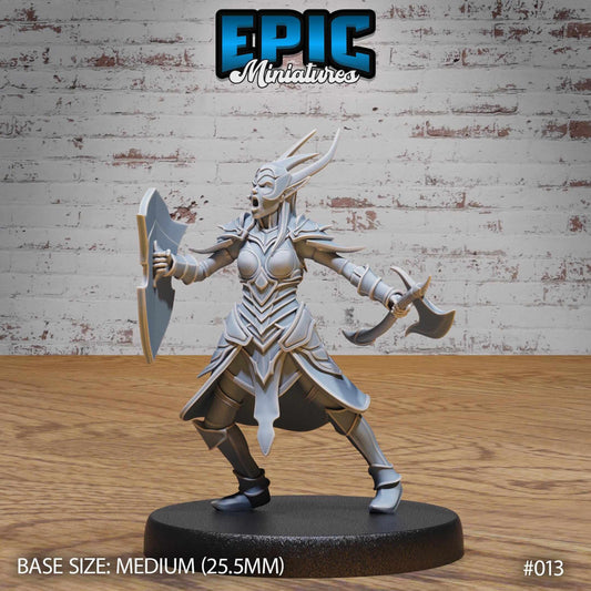 Dark Elf - Drow - Fire Axe and Shield - D&D Epic Miniatures   and Dragons