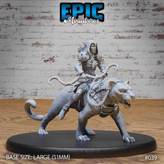 Dark Elf - Drow - Panther Rider- D&D Epic Miniatures   and Dragons