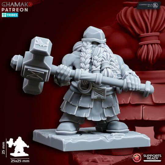 Dwarf Heroes Lord/Runesmith/Thane - Miniatures by Ghamak
