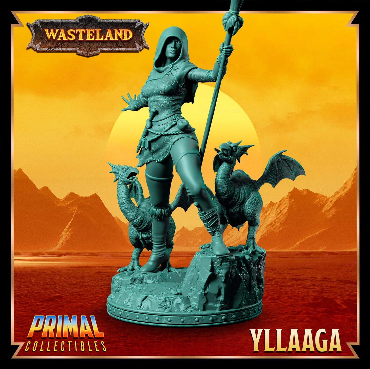 Yllaaga Half-Elf Warrior - Wasteland 3D Printed Resin RPG/Tabletop/Boardgames Miniature Primal Collectibles