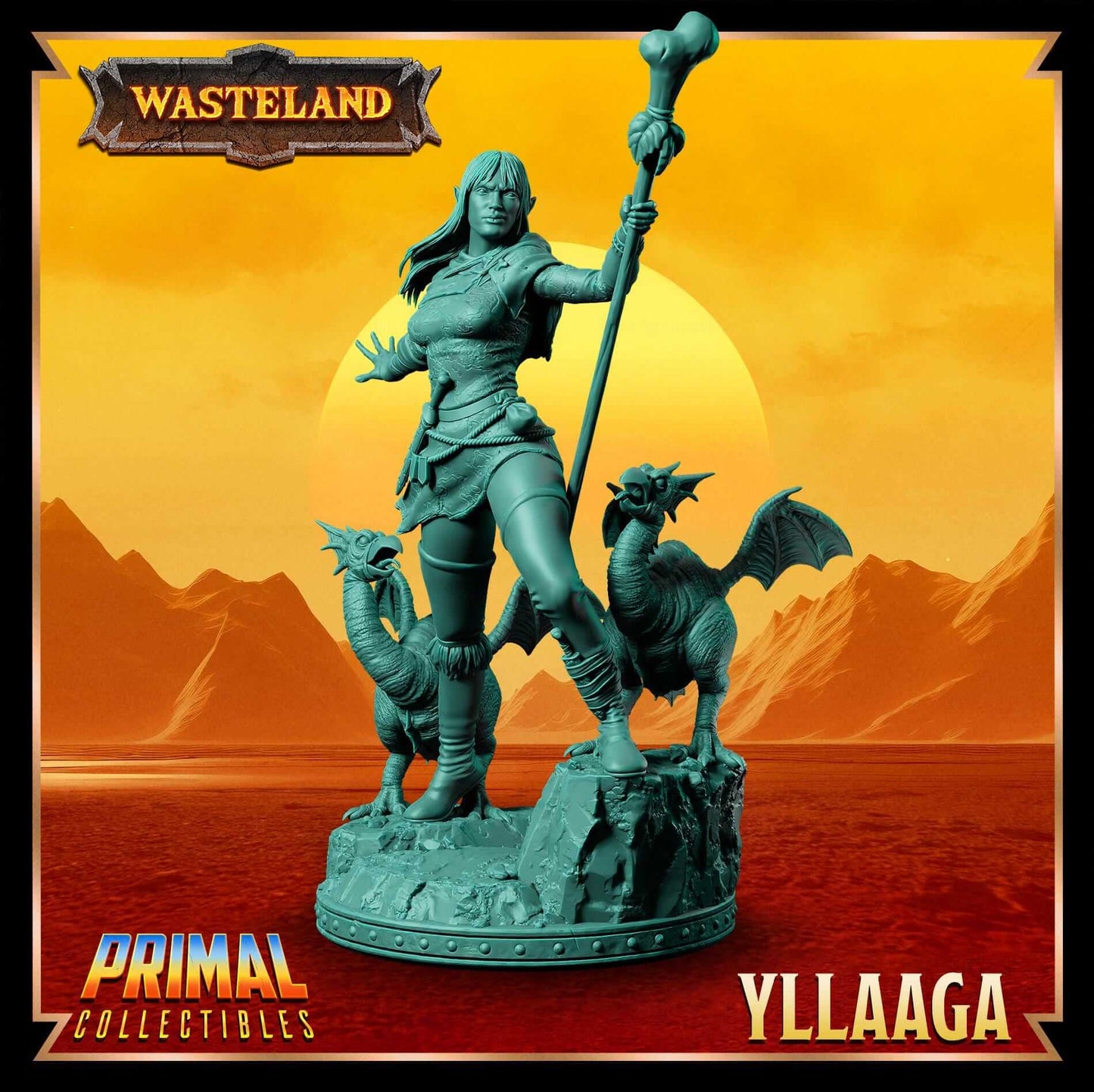 Yllaaga Half-Elf Warrior - Wasteland 3D Printed Resin RPG/Tabletop/Boardgames Miniature Primal Collectibles