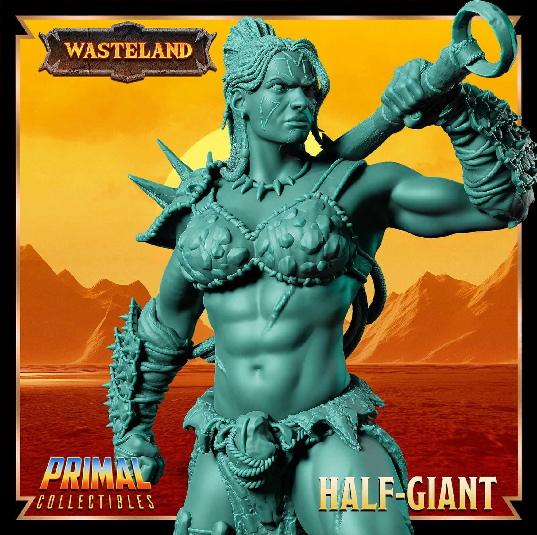 Female Half Giant - Wasteland 3D Printed Resin RPG/Tabletop/Boardgames Miniature Primal Collectibles