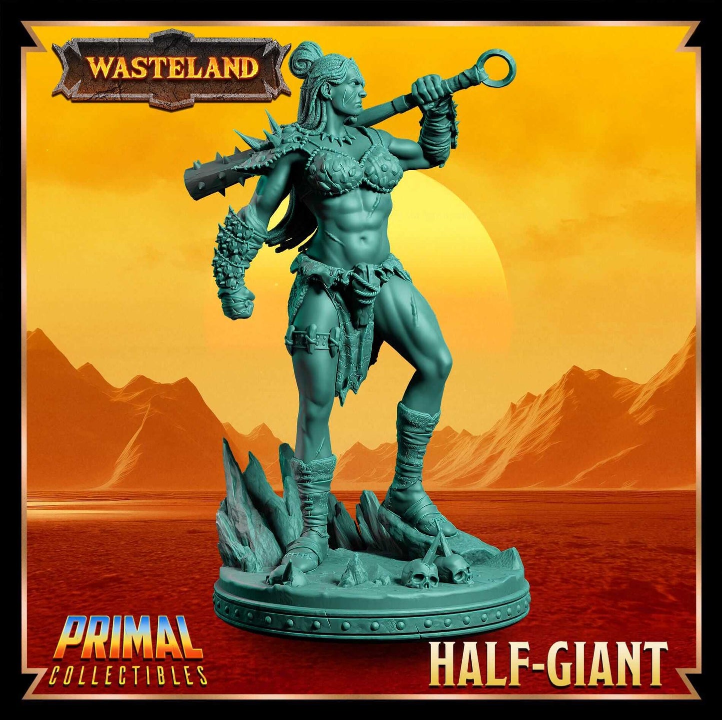Female Half Giant - Wasteland 3D Printed Resin RPG/Tabletop/Boardgames Miniature Primal Collectibles