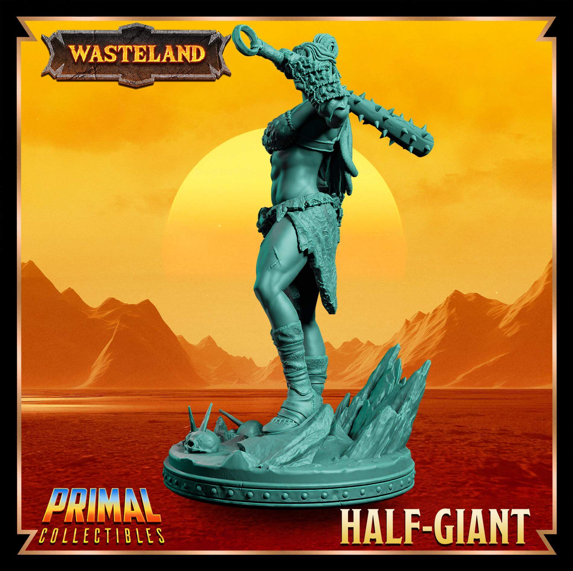 Female Half Giant - Wasteland 3D Printed Resin RPG/Tabletop/Boardgames Miniature Primal Collectibles