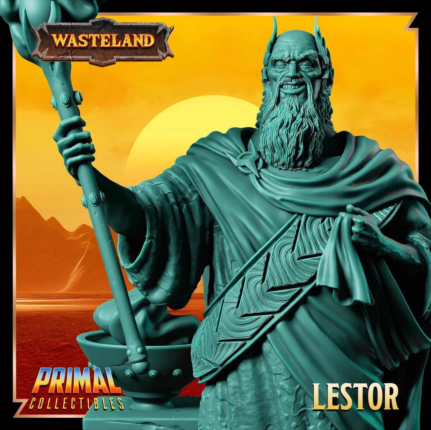 King Lestor Sorcerer King - Wasteland 3D Printed Resin RPG/Tabletop/Boardgames Miniature Primal Collectibles
