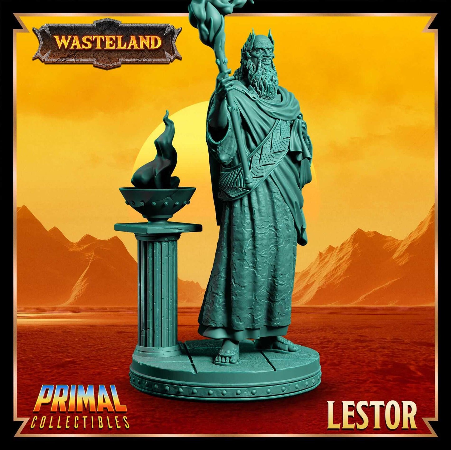 King Lestor Sorcerer King - Wasteland 3D Printed Resin RPG/Tabletop/Boardgames Miniature Primal Collectibles