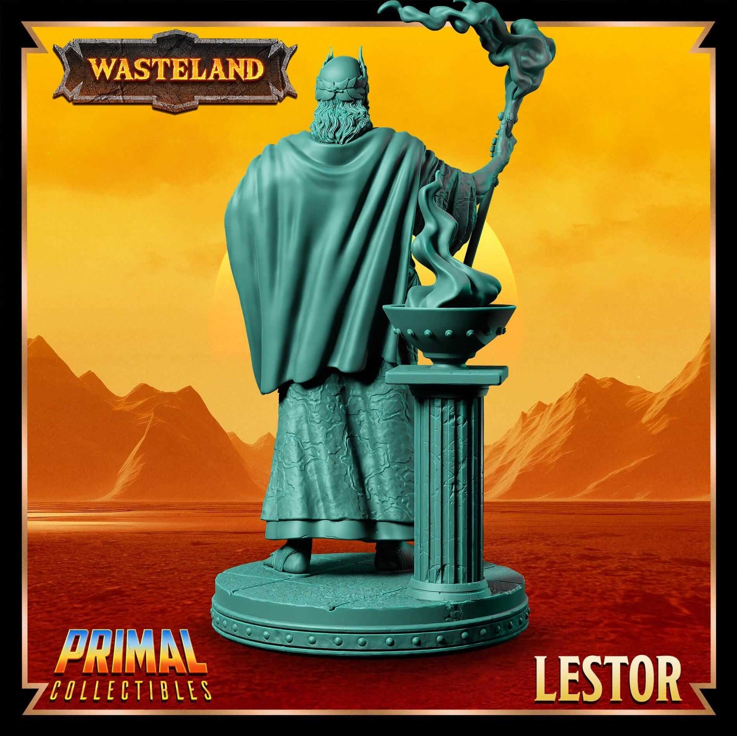King Lestor Sorcerer King - Wasteland 3D Printed Resin RPG/Tabletop/Boardgames Miniature Primal Collectibles