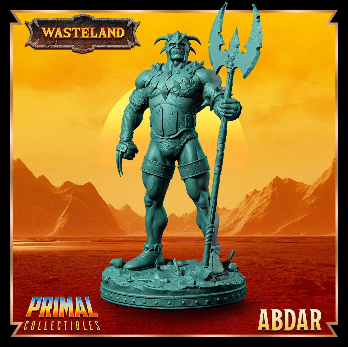 Abdar Warrior - Wasteland 3D Printed Resin RPG/Tabletop/Boardgames Miniature Primal Collectibles