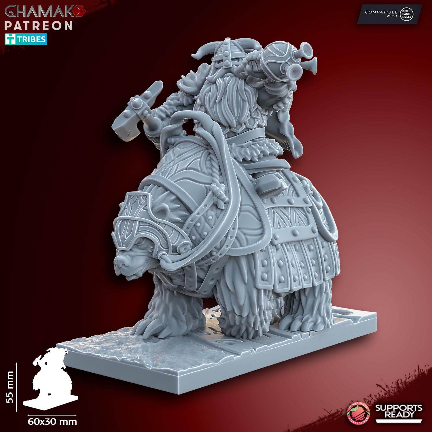 Dwarf Bear Riders - Miniatures by Ghamak
