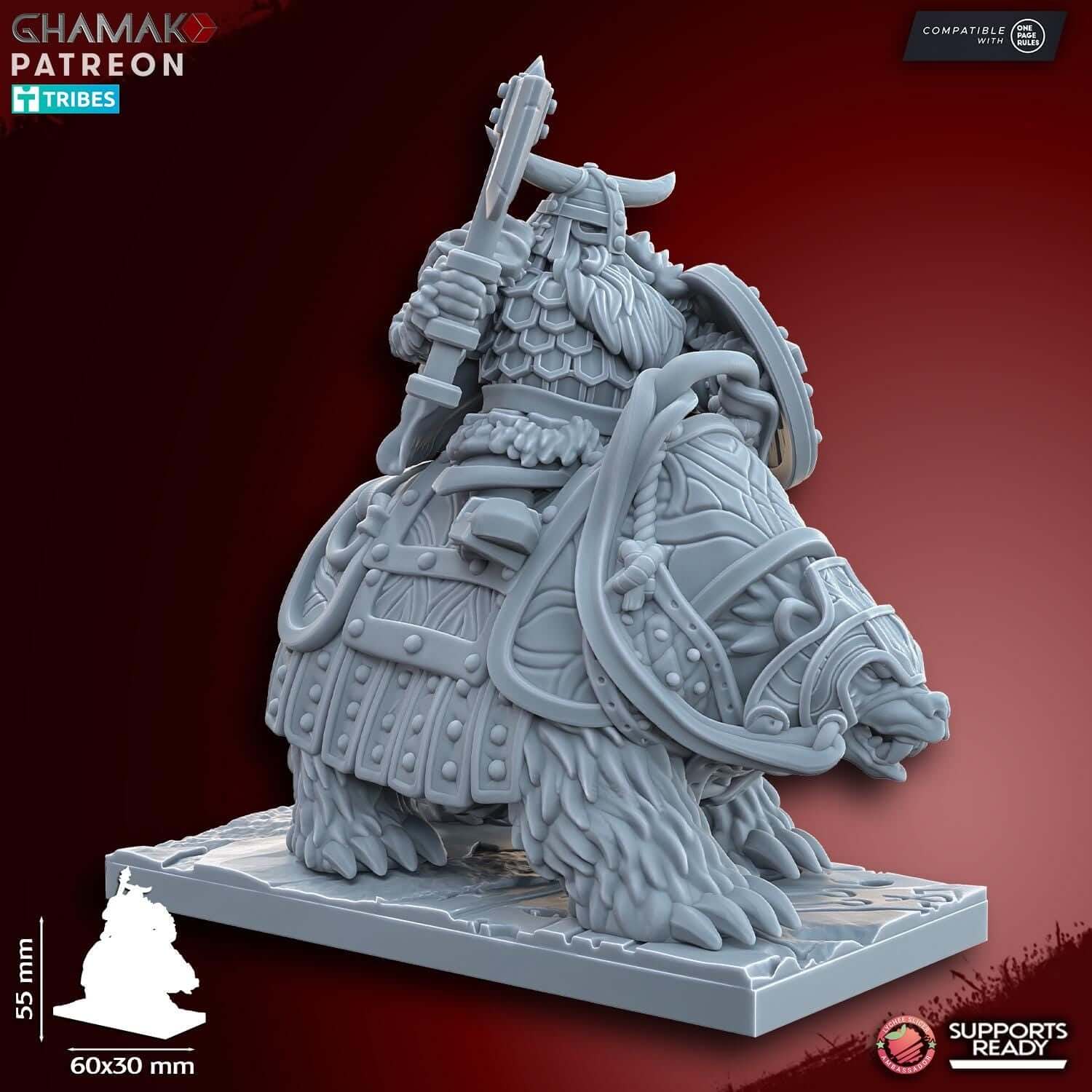 Dwarf Bear Riders - Miniatures by Ghamak