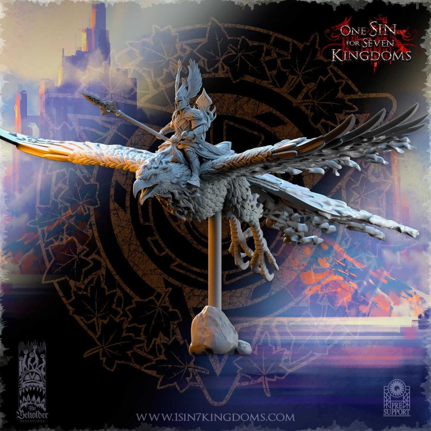 Silvermoor Elf - Lord on Phoenix - One Sin for Seven Kingdoms - Beholder Miniatures