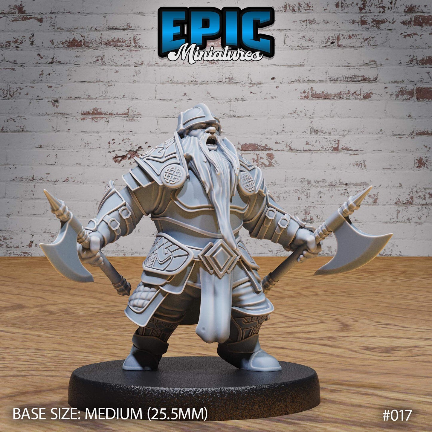 Dwarf Warrior Dual Axes - Epic Miniatures - Dungeons and Dragons