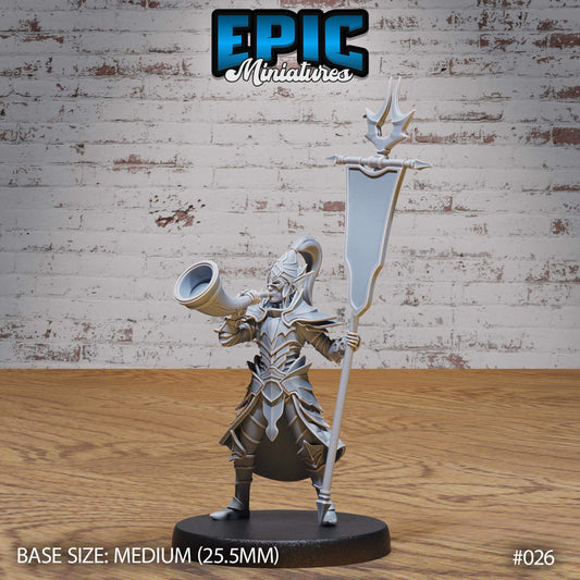 Dark Elf - Drow - with Battle Horn - D&D Epic Miniatures   and Dragons