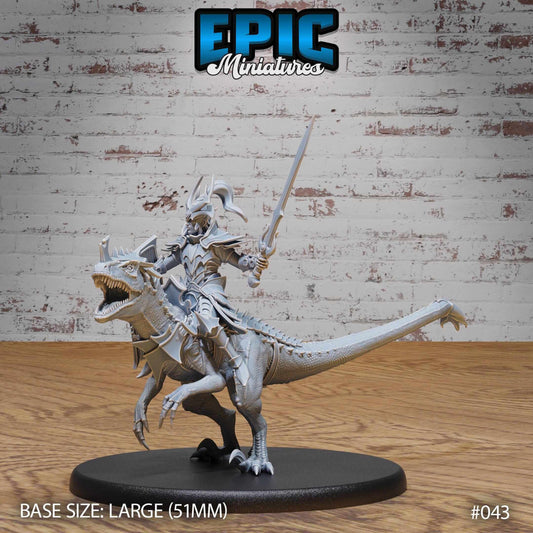 Dark Elf - Drow - Lizard Rider- D&D Epic Miniatures   and Dragons