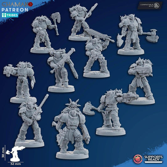 Traitor Militum Melee - Ghamak Miniatures Grimdark Void Marines