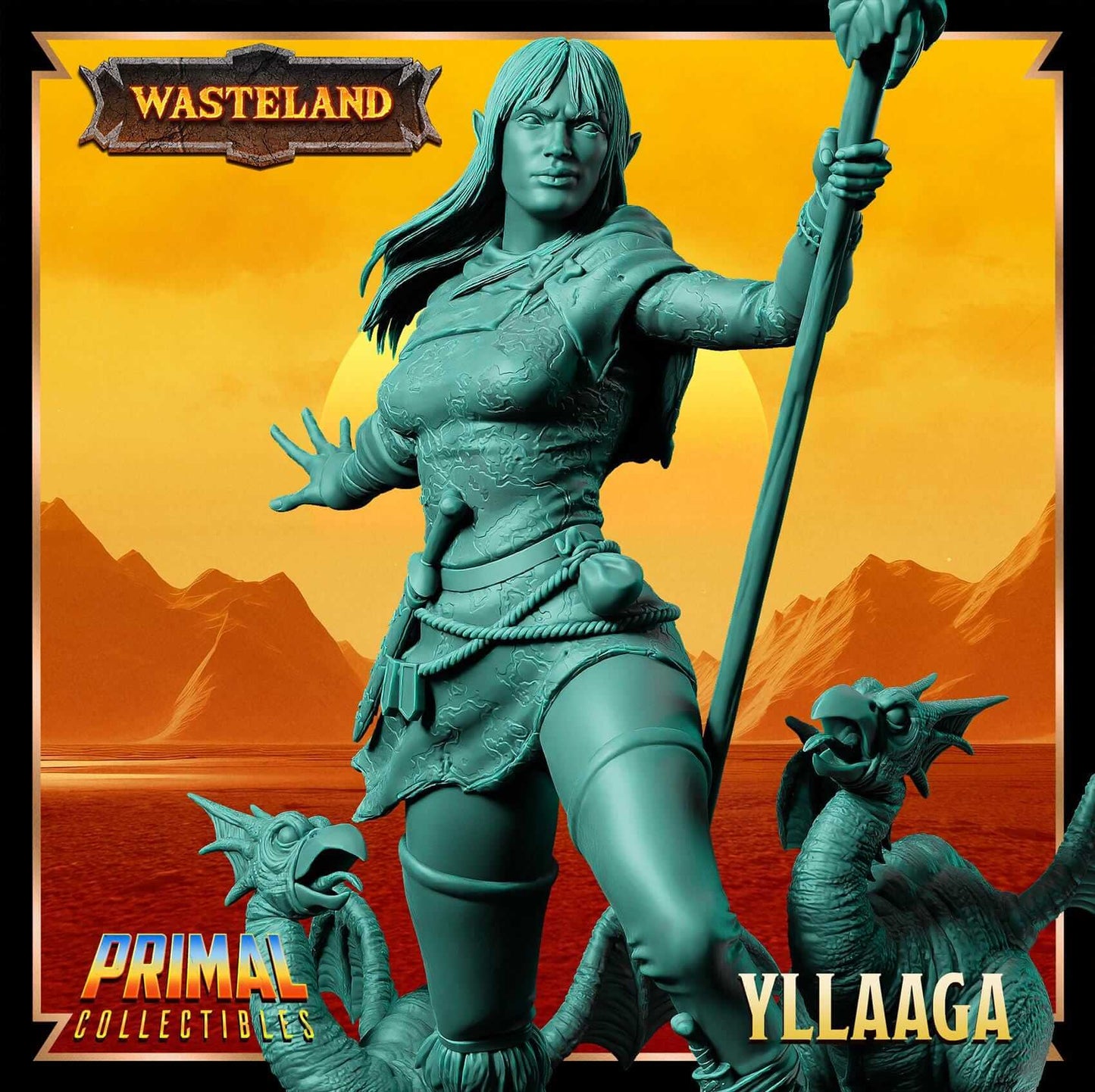 Yllaaga Half-Elf Warrior - Wasteland 3D Printed Resin RPG/Tabletop/Boardgames Miniature Primal Collectibles