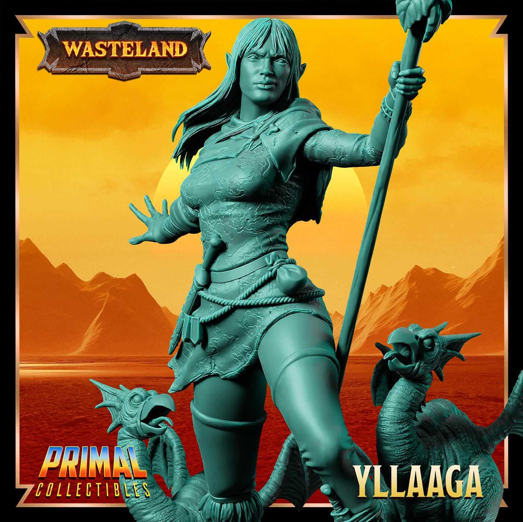 Yllaaga Half-Elf Warrior - Wasteland 3D Printed Resin RPG/Tabletop/Boardgames Miniature Primal Collectibles