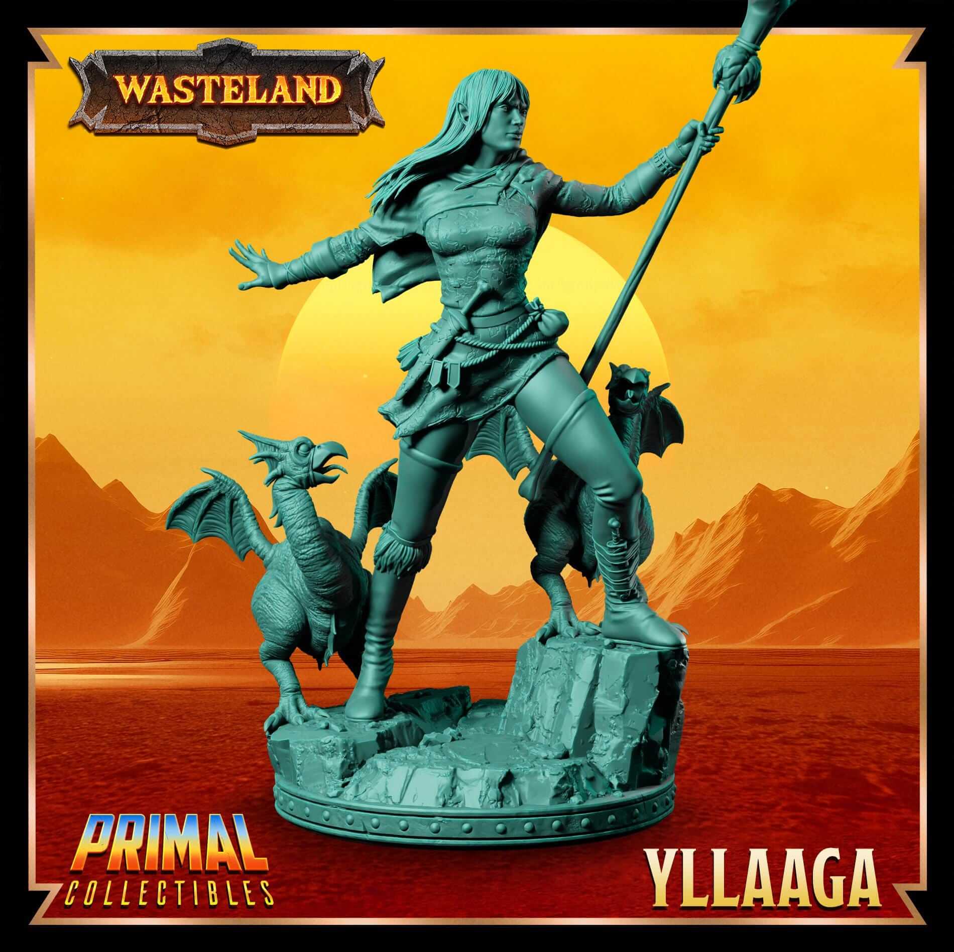 Yllaaga Half-Elf Warrior - Wasteland 3D Printed Resin RPG/Tabletop/Boardgames Miniature Primal Collectibles