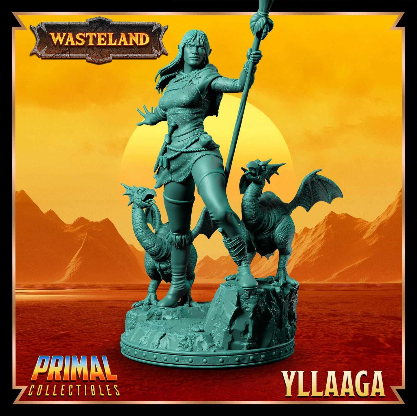 Yllaaga Half-Elf Warrior - Wasteland 3D Printed Resin RPG/Tabletop/Boardgames Miniature Primal Collectibles