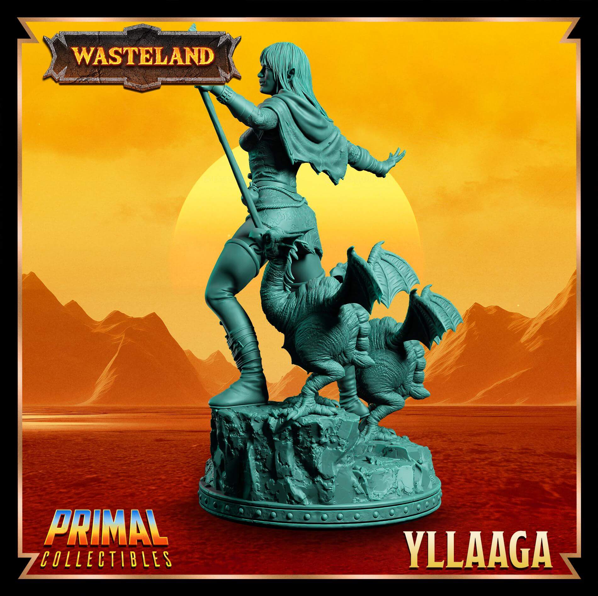 Yllaaga Half-Elf Warrior - Wasteland 3D Printed Resin RPG/Tabletop/Boardgames Miniature Primal Collectibles