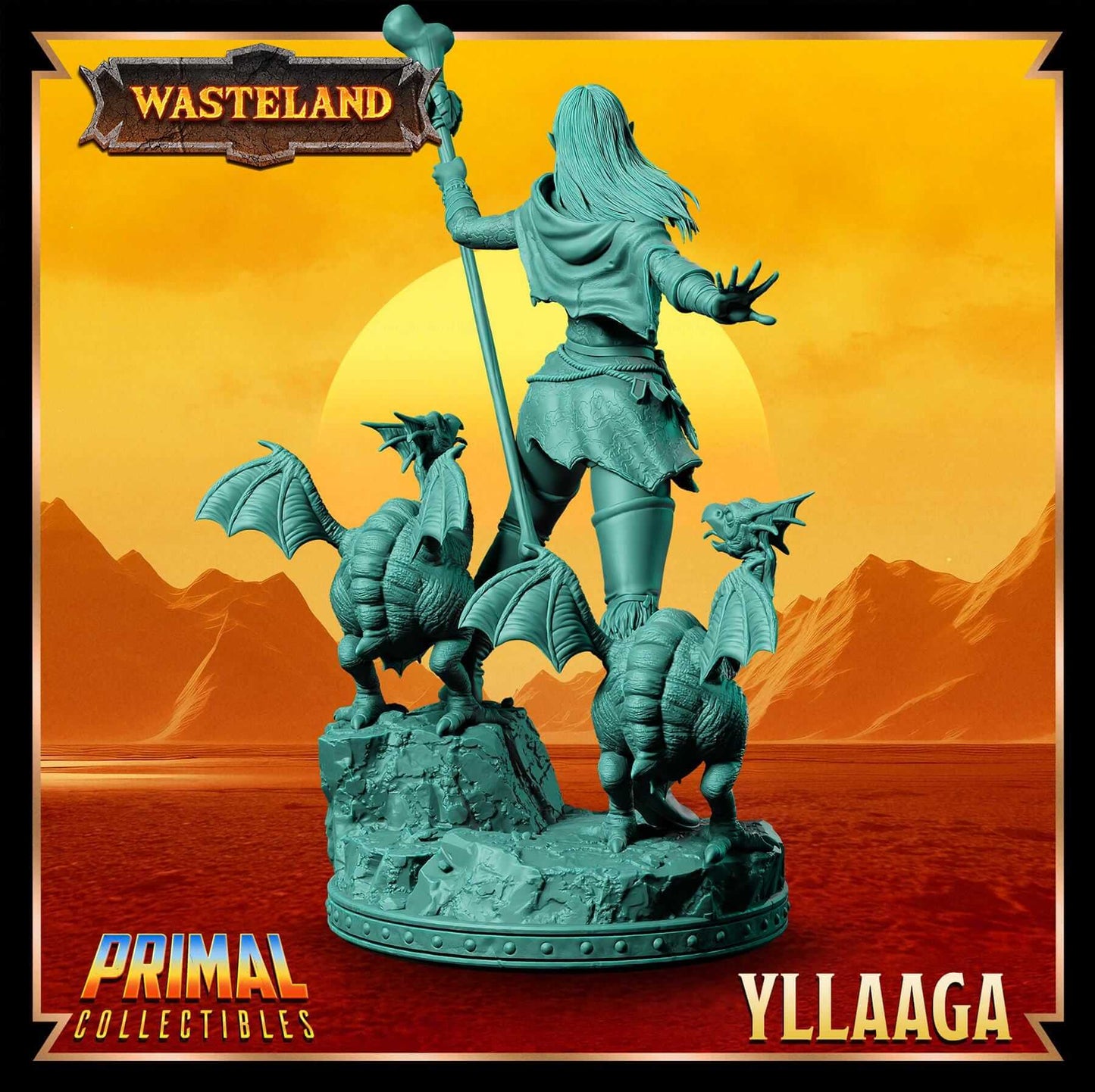 Yllaaga Half-Elf Warrior - Wasteland 3D Printed Resin RPG/Tabletop/Boardgames Miniature Primal Collectibles