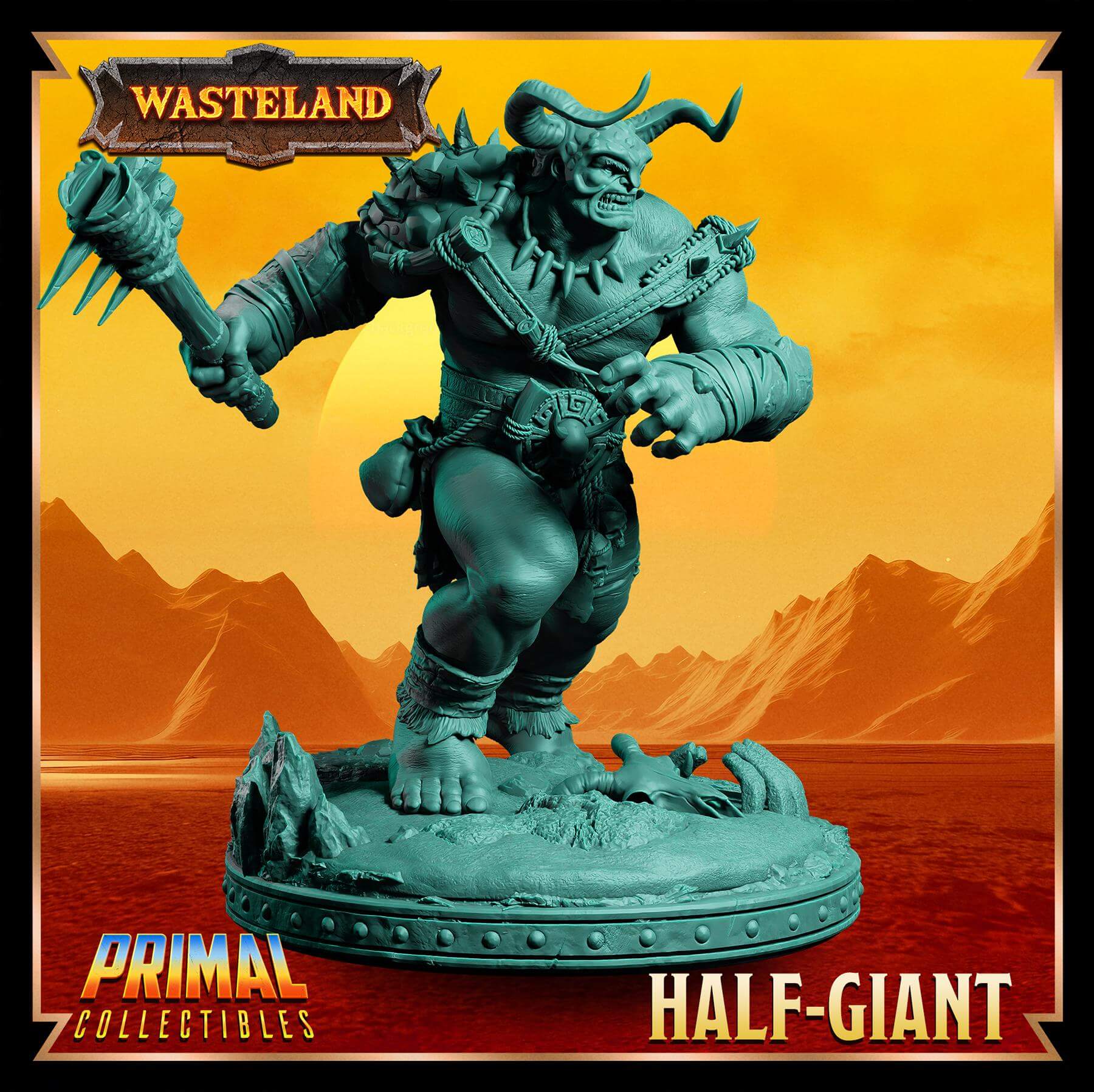Male Half Giant - Wasteland 3D Printed Resin RPG/Tabletop/Boardgames Miniature Primal Collectibles