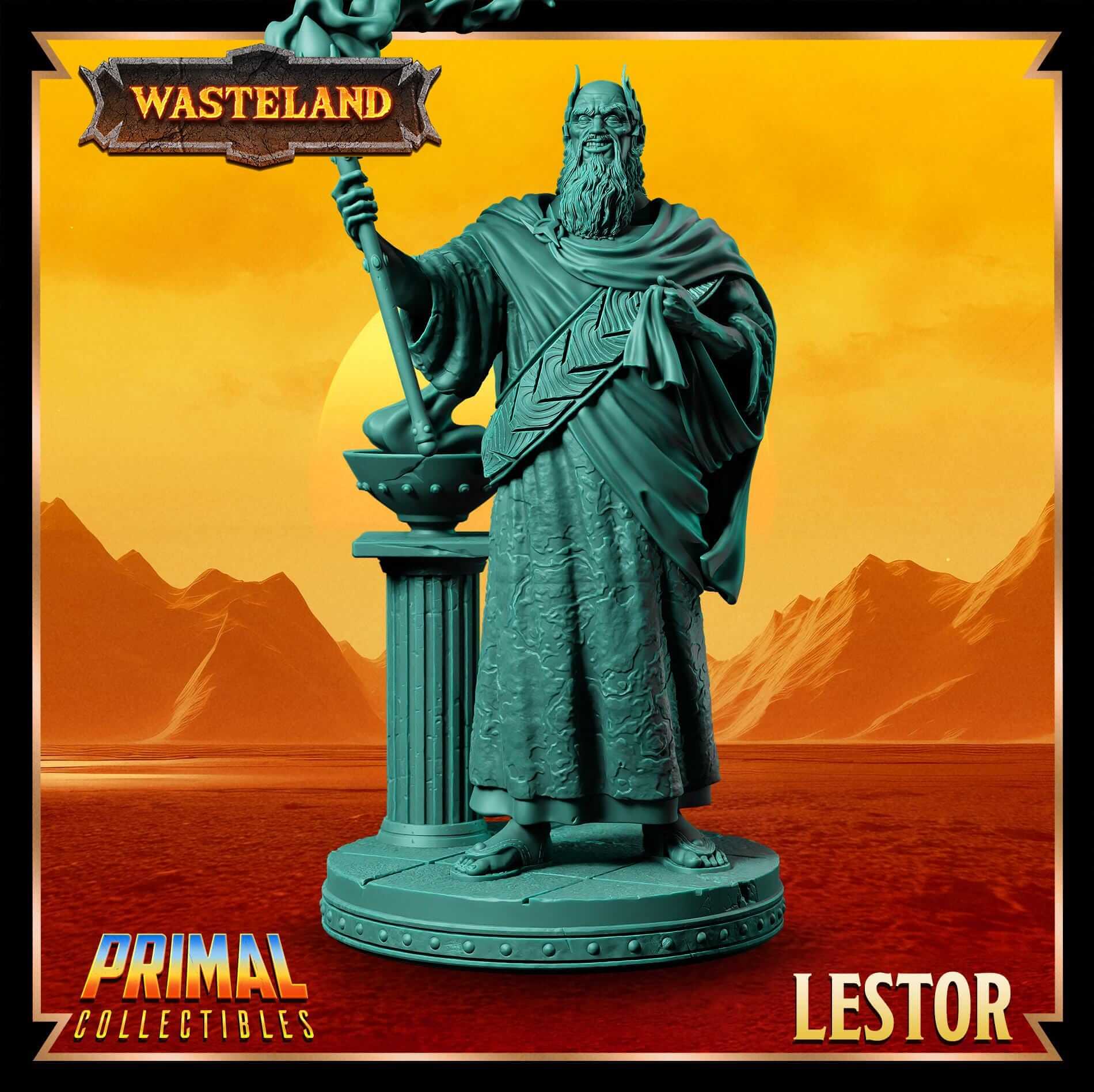 King Lestor Sorcerer King - Wasteland 3D Printed Resin RPG/Tabletop/Boardgames Miniature Primal Collectibles