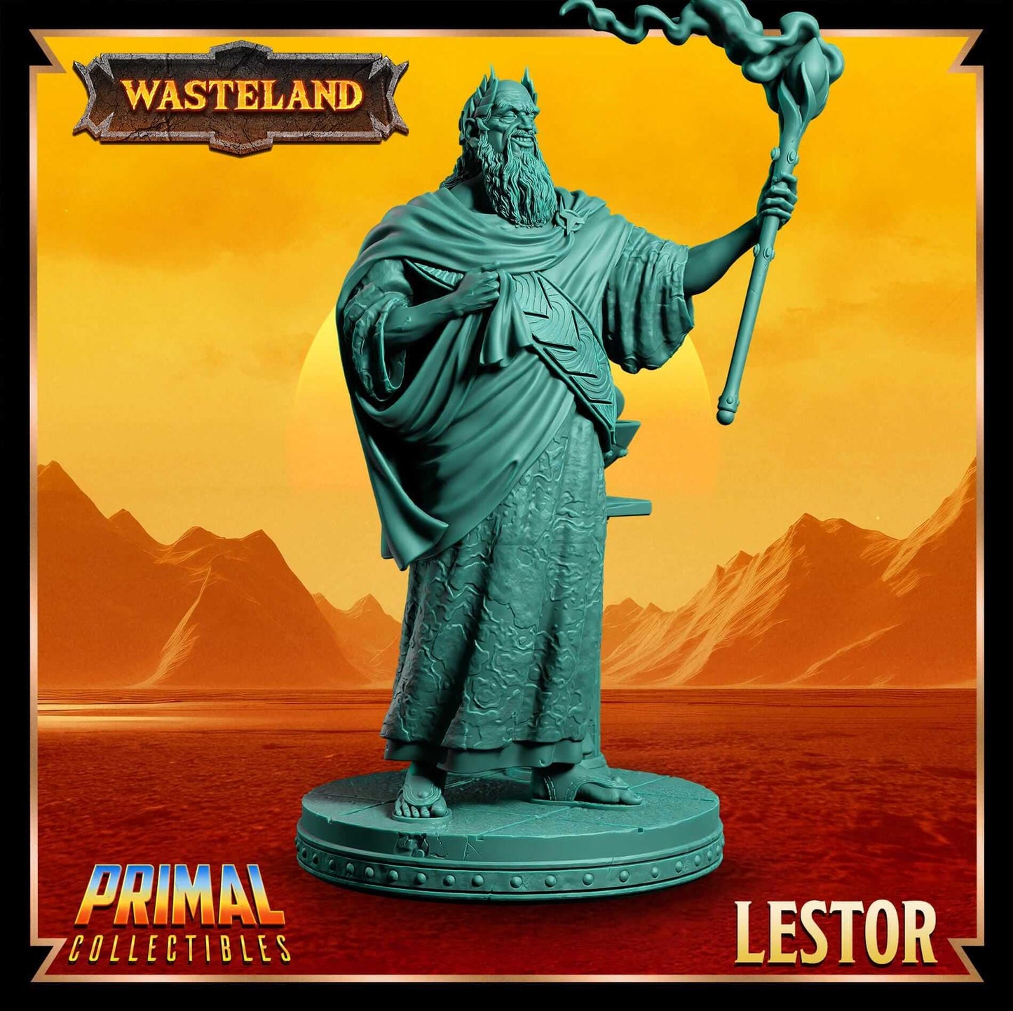 King Lestor Sorcerer King - Wasteland 3D Printed Resin RPG/Tabletop/Boardgames Miniature Primal Collectibles