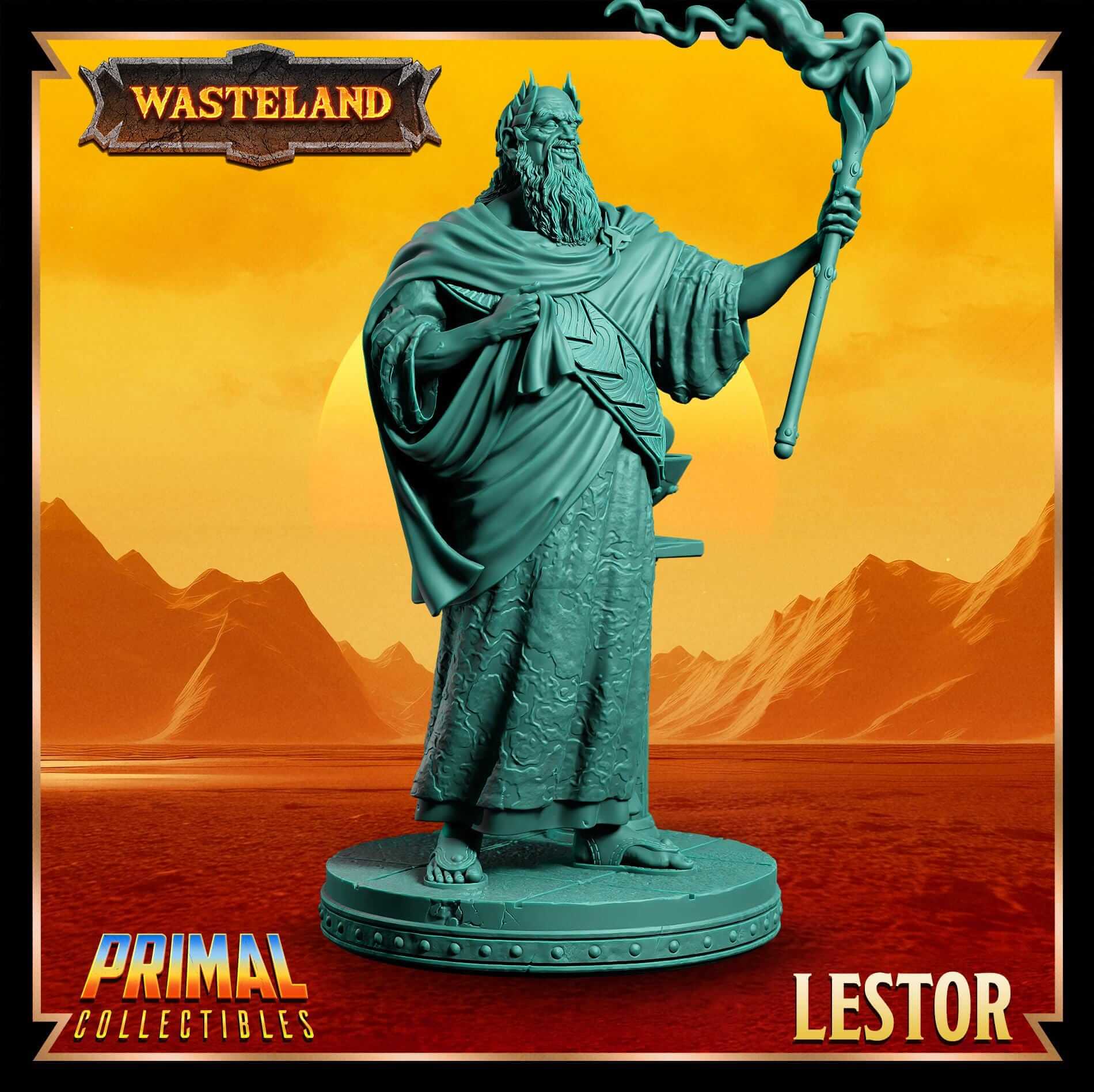 King Lestor Sorcerer King - Wasteland 3D Printed Resin RPG/Tabletop/Boardgames Miniature Primal Collectibles