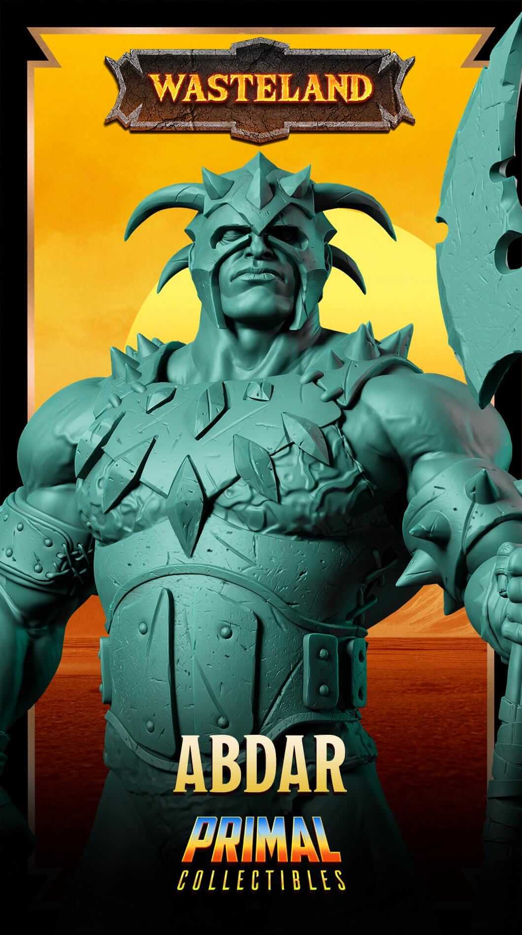 Abdar Warrior - Wasteland 3D Printed Resin RPG/Tabletop/Boardgames Miniature Primal Collectibles