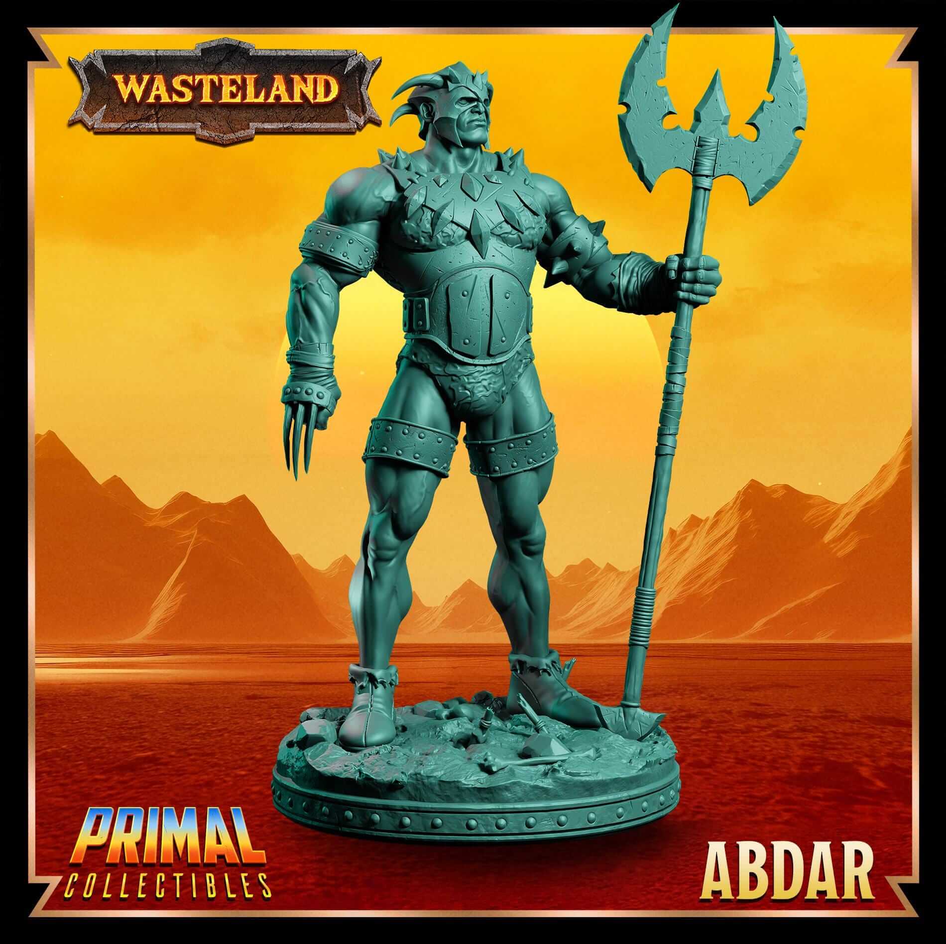 Abdar Warrior - Wasteland 3D Printed Resin RPG/Tabletop/Boardgames Miniature Primal Collectibles