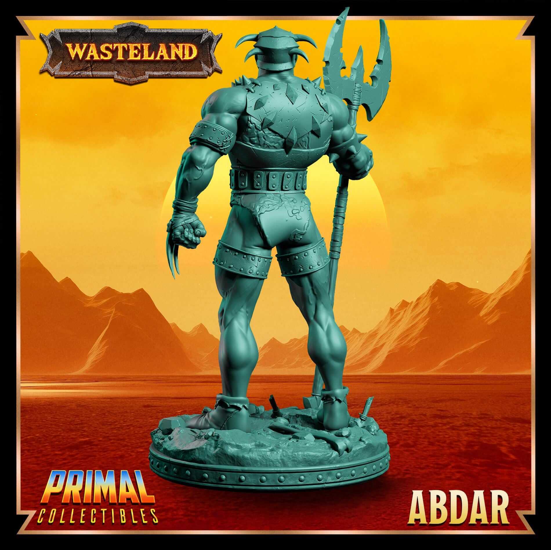 Abdar Warrior - Wasteland 3D Printed Resin RPG/Tabletop/Boardgames Miniature Primal Collectibles