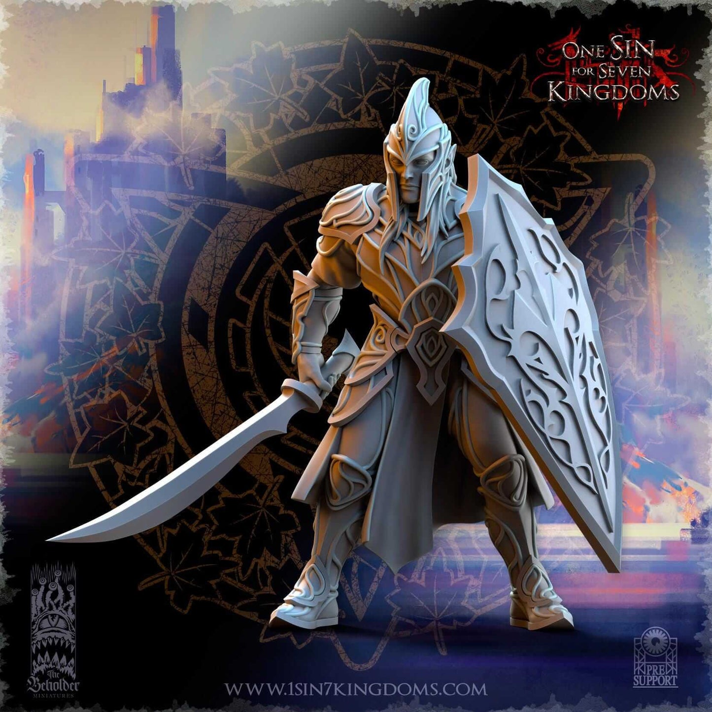 Elven Warriors w sword - Silvermoor Elves - One Sin for Seven Kingdoms - Beholder Miniatures